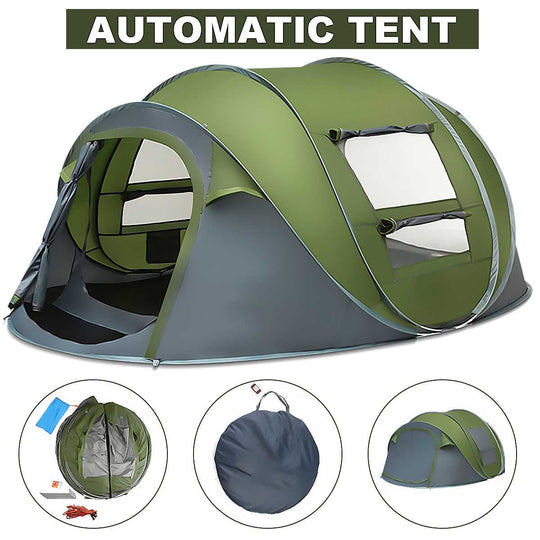 Automatic Pop Up Camping Tent | 4-5 Person Waterproof Shelter | Easy Setup Outdoor Camping Gear